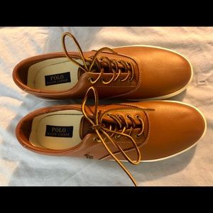 NWT Brown Ralph Lauren polo leather shoes Sz 12 D.